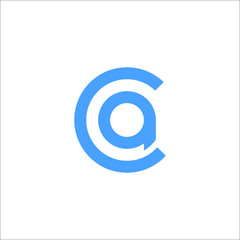initial letter logo ca, ac, a, c  inside c rounded lowercase white background