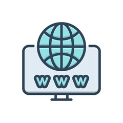 Color illustration icon for web