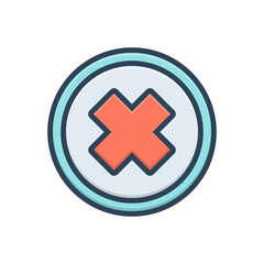 Obraz premium Color illustration icon for wrong