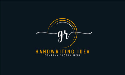 Initial G R, letter handwriting logo Design

