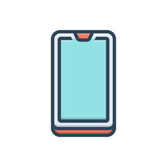 Color illustration icon for cell phone