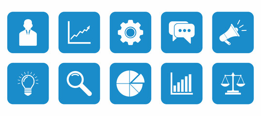 business and finance icon set vector sign symbol