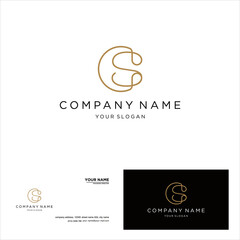 creative simple logo design letter cs or sc - obrazy, fototapety, plakaty