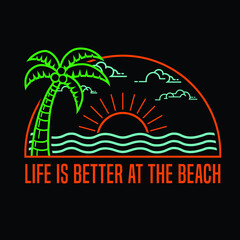 Naklejka premium Life is better at the beach