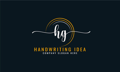 Initial H  G, letter handwriting logo Design
