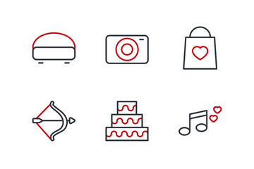 wedding set icon, isolated wedding set sign icon, vector illustration