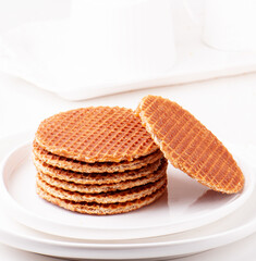 stack of waffles on a plate
