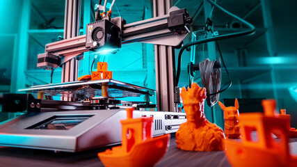 3D printer. 3d printing In workshop.