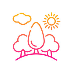 Virgin forest vector gradient icon style illustration. EPS 10 file