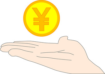 手の平にある日本円
