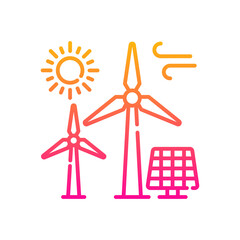 Renewable energy vector gradient icon style illustration. EPS 10 file