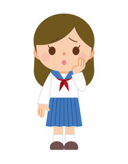 困り顔の女子学生