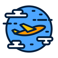 Airplane ,Transportation filled outline icon.