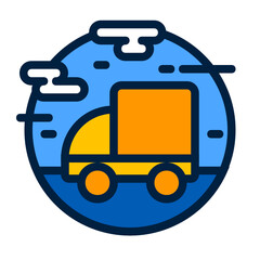 Truck ,Transportation filled outline icon.