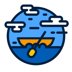 Rowing boat ,Transportation filled outline icon. © doraclub