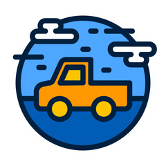 Pickup ,Transportation filled outline icon.