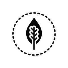 Black solid icon for leaf