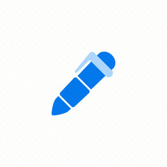 pen write single icon simple flat design vector