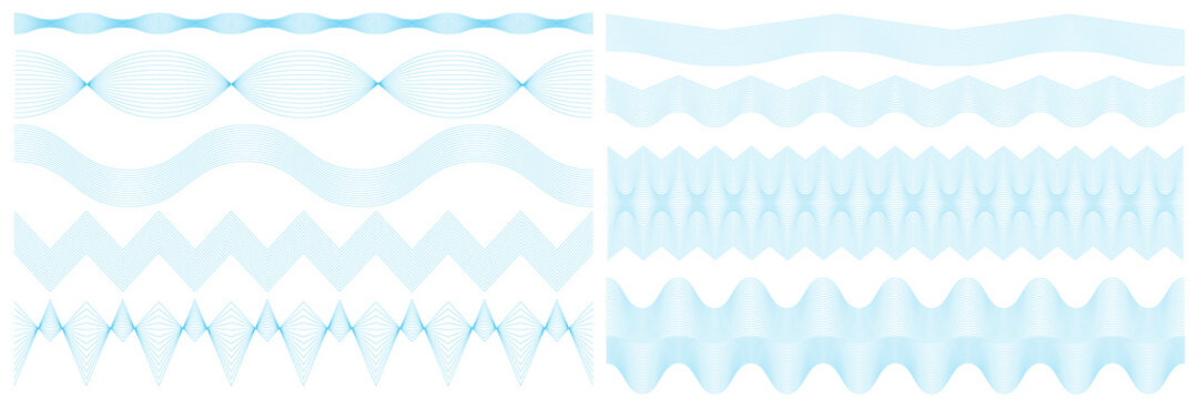 Blue guilloche lines or spirograph background vector illustration