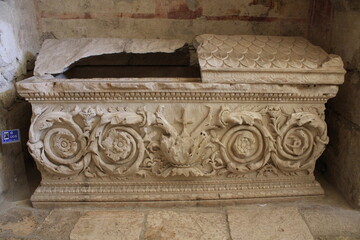 Tomb in the church, a legacy from the old era.