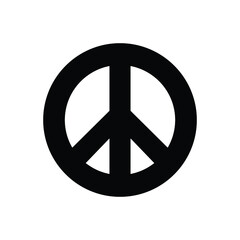 Black solid icon for peaceful