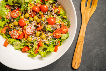 vegetable salad on a plate