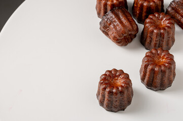 Canneles de bordeaux ,Traditional French sweet dessert,food concept.