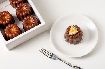 Canneles de bordeaux ,Traditional French sweet dessert,food concept.