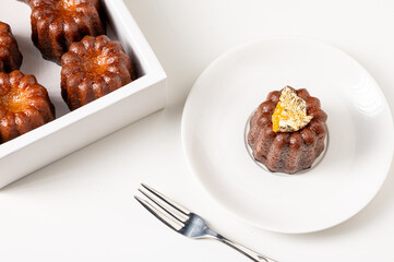 Canneles de bordeaux ,Traditional French sweet dessert,food concept.