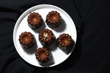 Canneles de bordeaux ,Traditional French sweet dessert,food concept.