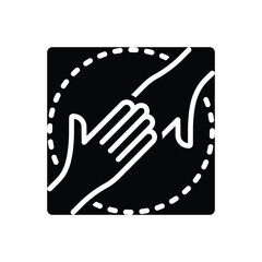 Black solid icon for endorsement