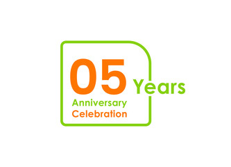 5 years anniversary celebration Vector Template Design Illustration