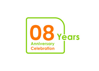 8 years anniversary celebration Vector Template Design Illustration