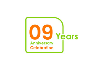9 years anniversary celebration Vector Template Design Illustration