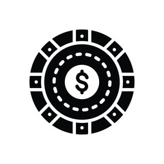 Black solid icon for casinos