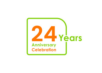 24 years anniversary celebration Vector Template Design Illustration