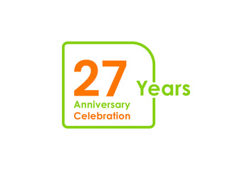 27 years anniversary celebration Vector Template Design Illustration