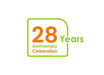 28 years anniversary celebration Vector Template Design Illustration
