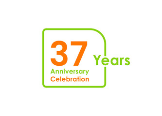 37 years anniversary celebration Vector Template Design Illustration