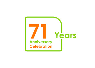 71 years anniversary celebration Vector Template Design Illustration
