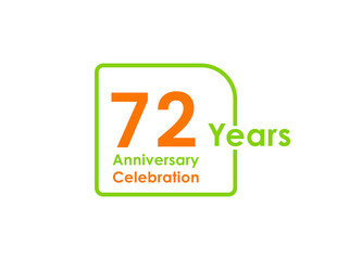 72 years anniversary celebration Vector Template Design Illustration