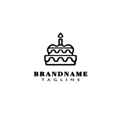 cake logo design template icon vector illustration