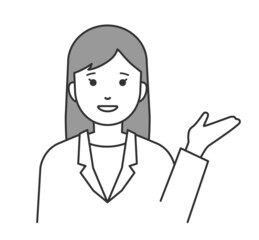 案内するビジネスウーマンのイラスト