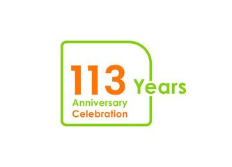 113 years anniversary celebration Vector Template Design Illustration