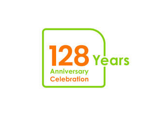 128 years anniversary celebration Vector Template Design Illustration