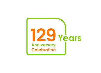 129 years anniversary celebration Vector Template Design Illustration