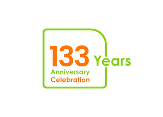 133 years anniversary celebration Vector Template Design Illustration