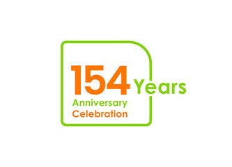 154 years anniversary celebration Vector Template Design Illustration