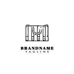 flat girl bag logo icon cartoon design template vector illustration