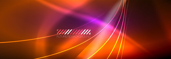 Neon dynamic beams vector abstract wallpaper background. Wallpaper background, design templates for business or technology presentations, internet posters or web brochure covers